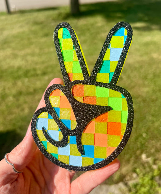 Checkered Peace Sign