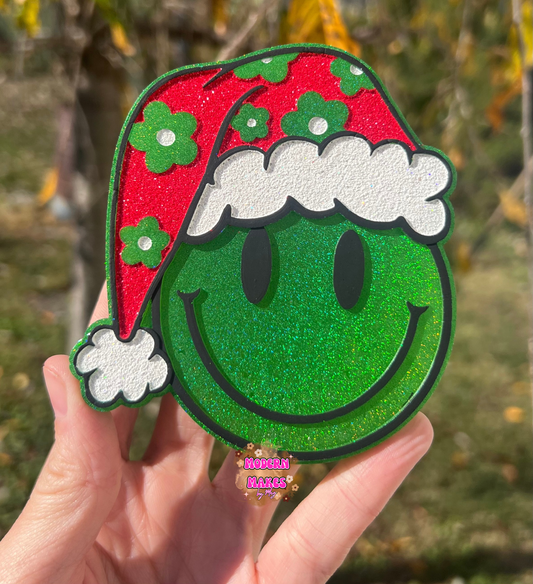 Floral Santa Hat Smiley