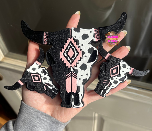 Aztec Bull Skull Vent Clips