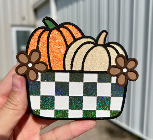 Checkered Pumpkin Basket