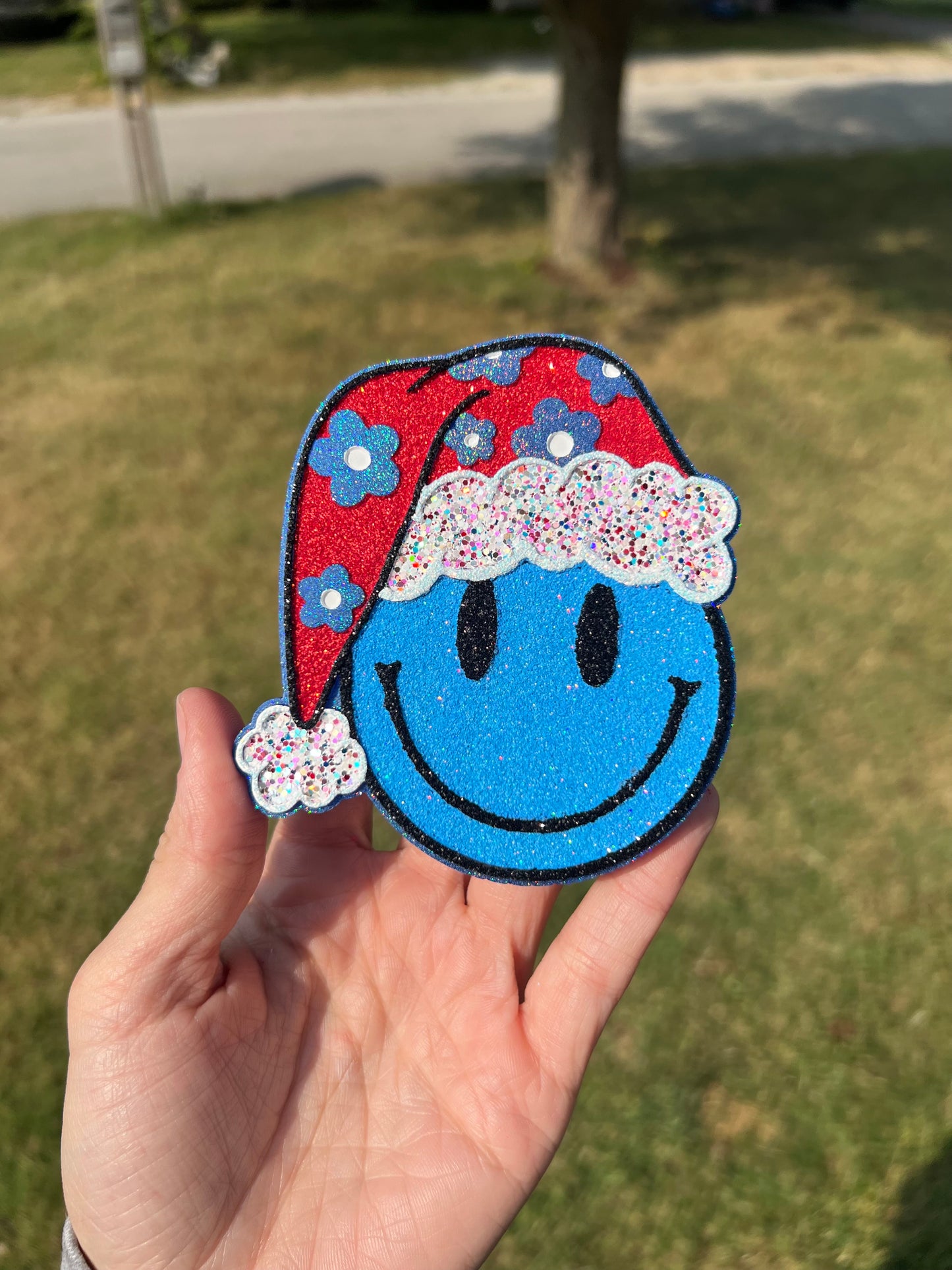 Floral Santa Hat Smiley