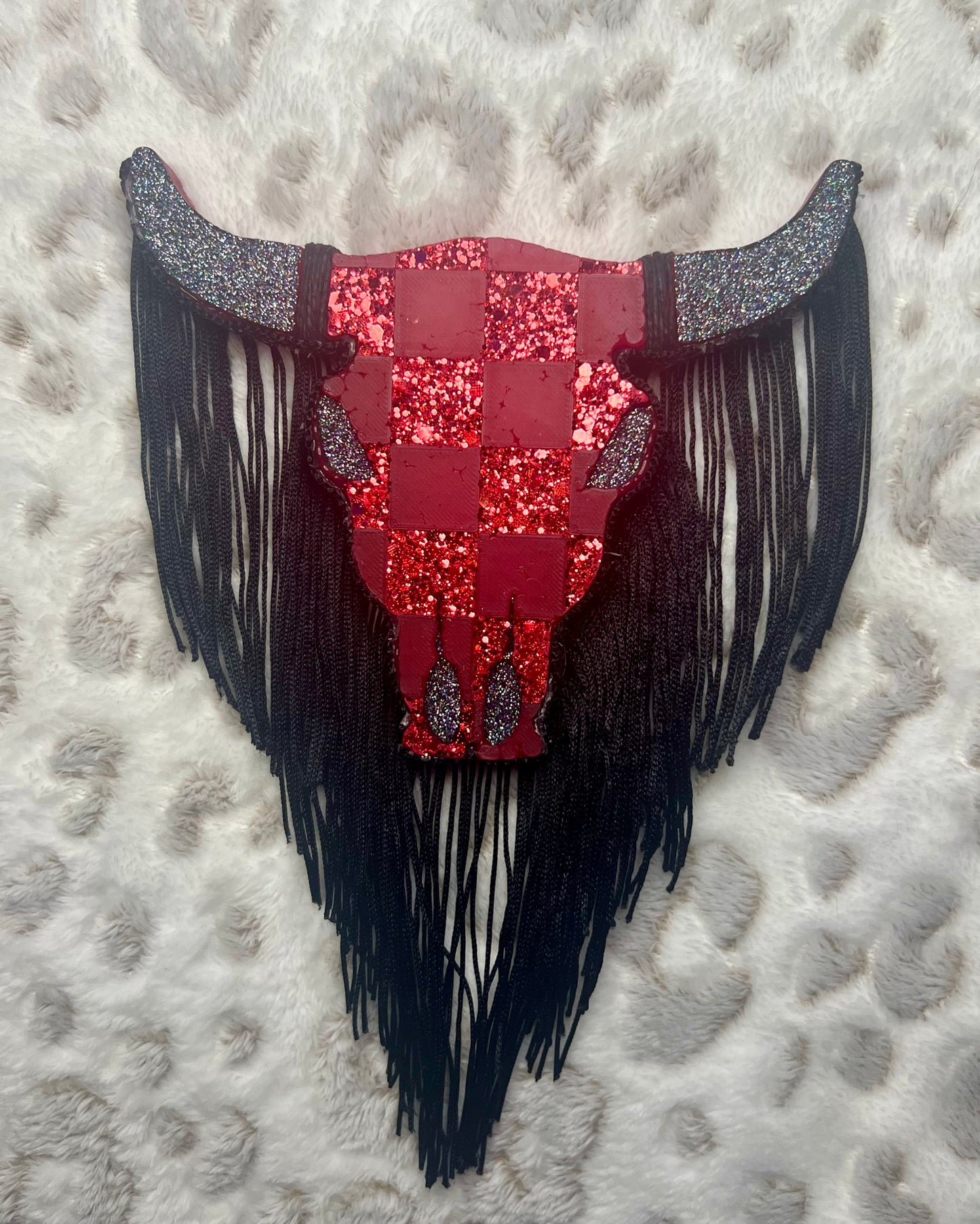 Checkered Bull Skull