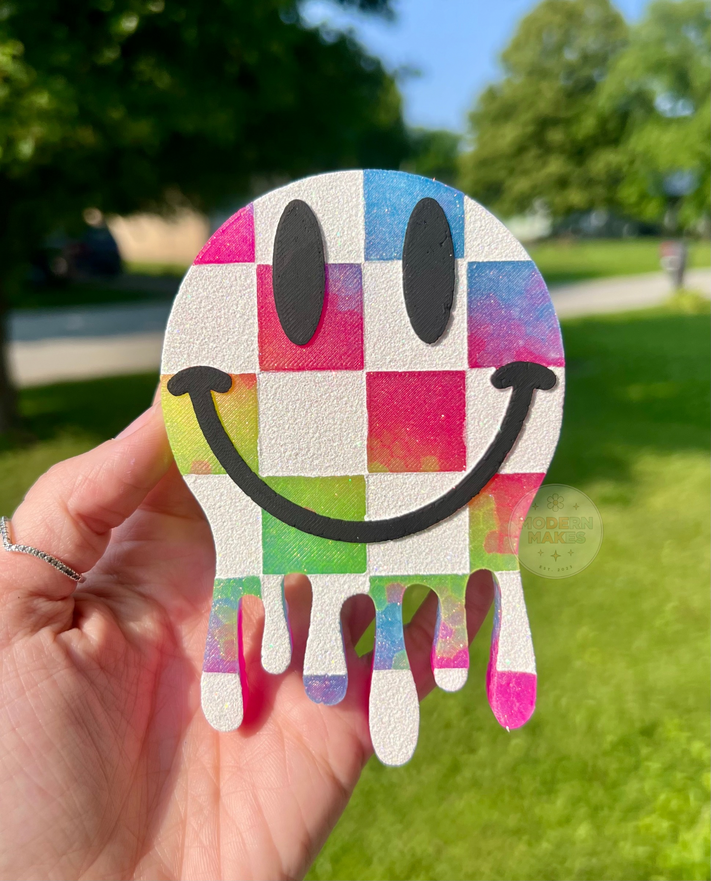 Checkered Drip Smiley