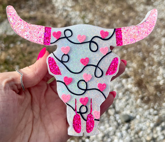 String of Hearts Bull Skull