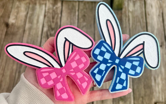 Checkered Bow Bunny Ears