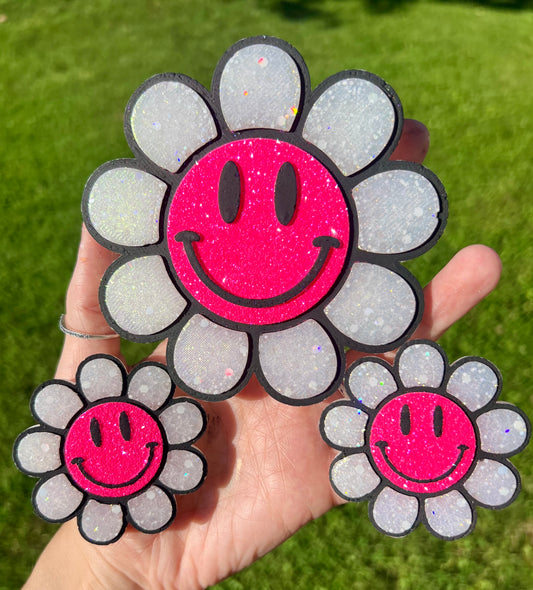 Retro Smiley Flower Vent Clips